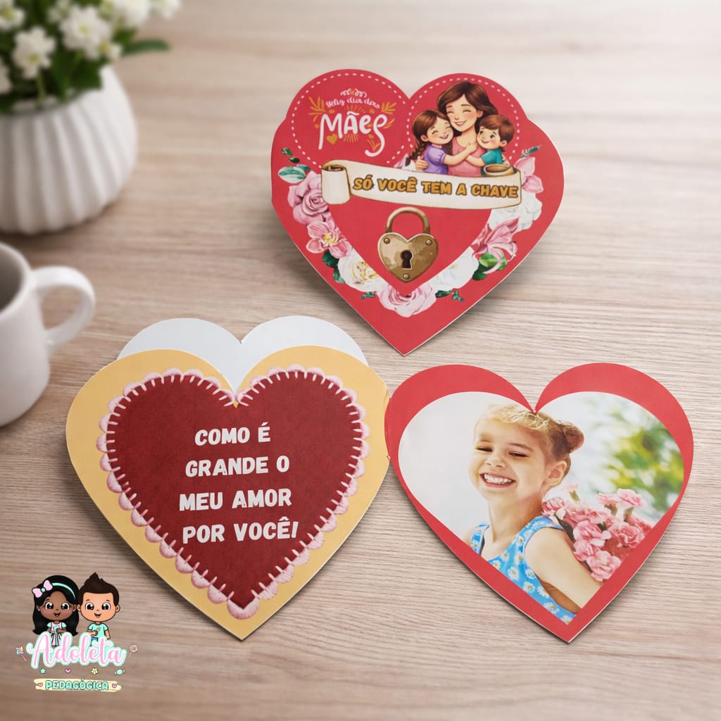 Cartão Interativo Dia das Mães Coração