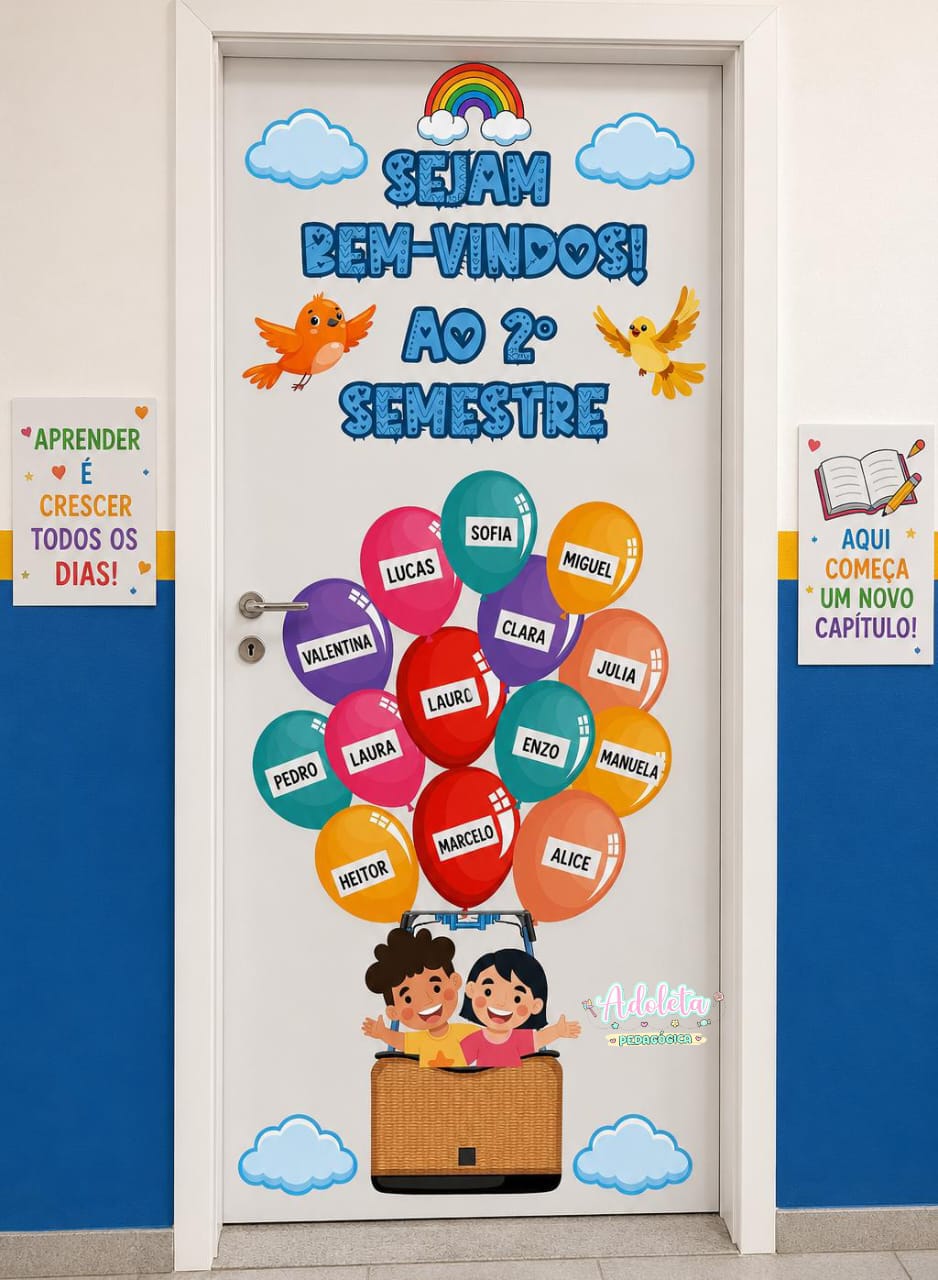 PAINEL VOLTA ÀS AULAS — BALÃO DE BOAS-VINDAS