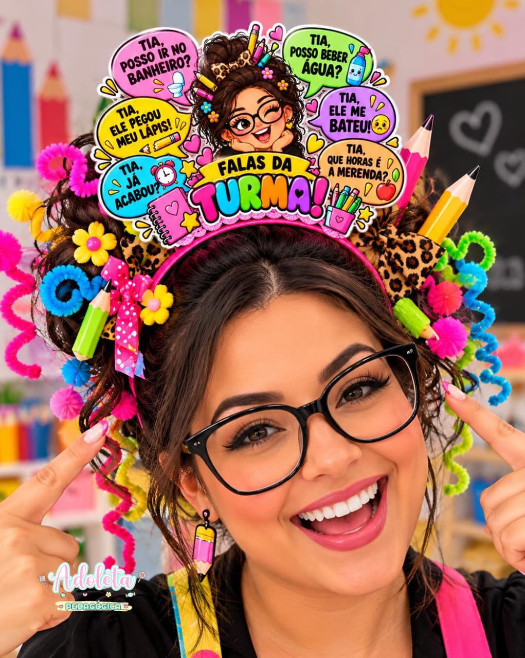 Kit Cabelo Maluco Professora Frases